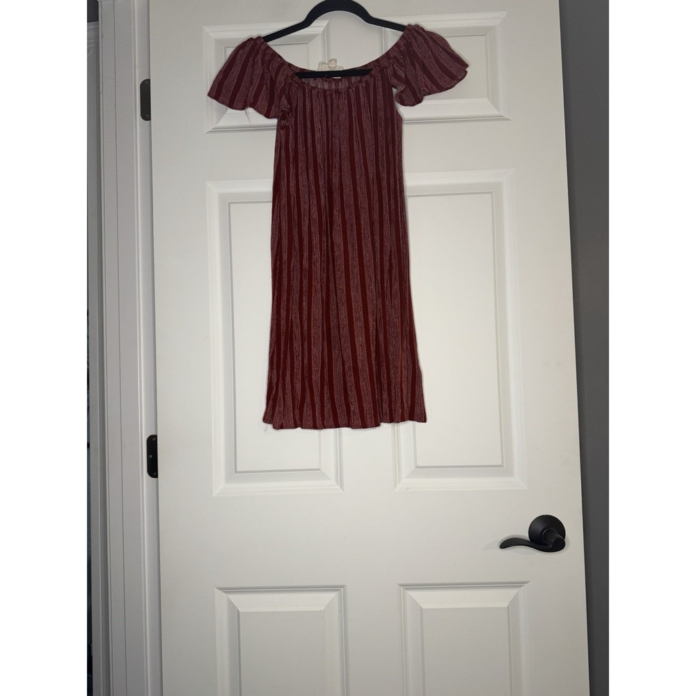Everly Off The Shoulder Dress Small Red White